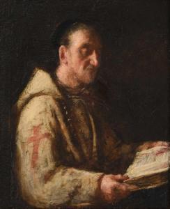 REID George, Sir 1841-1913,Study of a monk, three quarter length, reading a b,Tennant's 2023-03-18