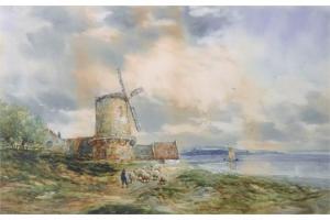 REID J 1900-1900,Coastal Scene with a Windmill,John Nicholson GB 2015-10-28