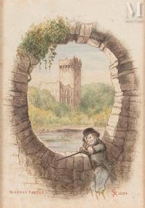 REID Samuel 1854-1919,Vue animée du château de Blarney,1884,Millon & Associés FR 2024-02-08