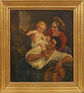 REIFF Franz 1835-1902,Familienszene mit jungem Paar und ihrem kleinen Ki,1857,Schloss DE 2017-12-02