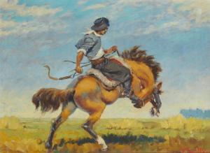 REILLY Federico 1922-2013,Bucking horse with rider,1961,John Moran Auctioneers US 2024-02-07