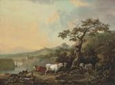 REINAGLE Philip,A river landscape with livestock, a wagon on a tra,1784,Christie's 2011-07-06