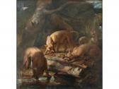 REINAGLE Philip 1749-1833,FOXES DEVOURING PREY,1786,Andrew Smith and Son GB 2014-07-11