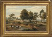 REINAGLE Ramsay Richard,An extensive wooded river landscape with cattle wa,Christie's 2008-03-18