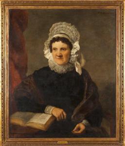 REINAGLE Ramsay Richard,Portrait with an elderly lady with the Bible,1839,Veritas Leiloes 2021-06-29