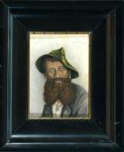 REINDL Adolf 1800-1900,Portrait eines bärtigen Mannes mit grünem Hut,Allgauer DE 2013-01-12