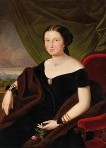 REINER Johann Joseph 1850,Portrait of a Lady with a Rose,1857,Palais Dorotheum AT 2020-02-25