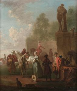 REINER Wenzel Lorenz 1689-1743,A riding party in a park landscape,Sotheby's GB 2005-07-06
