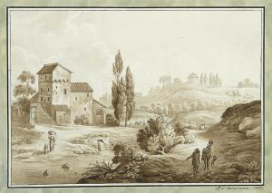 REINERMANN Friedrich Chr. 1764-1835,Italienische Landschaft mit Bachlauf,Winterberg Arno 2019-10-26