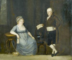 REINHARD JOSEF ALFONS ALOIS 1749-1824,Porträt eines bürgerlichen Paars in Interi,1804,Dobiaschofsky 2008-05-21