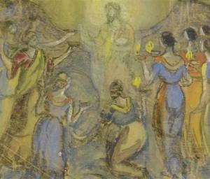 REINHARDT Franz 1881-1949,Christ and the wise and foolish virgins,1920,Galerie Koller CH 2012-09-17