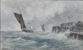 REINHARDT Friedrich August 1831-1915,Segelboote vor Kaimauer,Reiner Dannenberg DE 2011-09-16