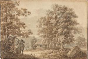 REINHART Johann Christian,Landscape with two men at a draw well,1782,Villa Grisebach 2023-06-01