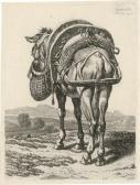 REINHART Johann Christian 1761-1847,Stehendes Maultier von hinten,Galerie Bassenge DE 2020-11-25