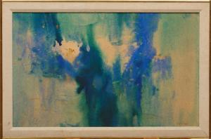 REINIKE Charles Henry,Abstract Composition in Blue and Green,Neal Auction Company 2023-11-15