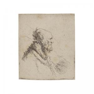 REMBRANDT 1606-1669,Bald old Man with a short Beard,c.1635,Sotheby's GB 2003-12-04