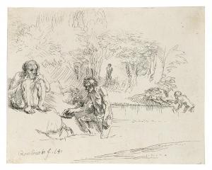 REMBRANDT 1606-1669,Men bathing,1651,Palais Dorotheum AT 2024-03-28