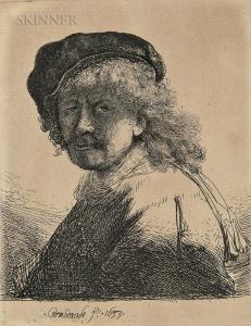 REMBRANDT 1606-1669,Self Portrait in a Cap and Scarf with the Face Dar,1633,Skinner US 2019-01-25