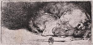 REMBRANDT 1606-1669,Sleeping Dog (after Rembrandt van Rijn),Artmark RO 2019-05-23