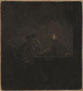 REMBRANDT 1606-1669,Student at a table by candlelight,1642,Bonhams GB 2014-09-17