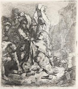 REMBRANDT 1606-1669,The Stoning of St. Stephen,1635,Swann Galleries US 2024-04-18