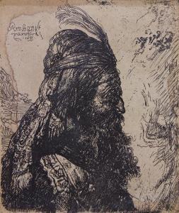 REMBRANDT 1606-1669,The Third Oriental Head,1635,Clars Auction Gallery US 2016-09-18