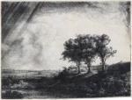 REMBRANDT 1606-1669,The Three Trees (B., Holl. 212; New Holl. 214; H. ,1643,Sotheby's GB 2023-12-08