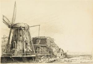 REMBRANDT 1606-1669,The Windmill,1641,Hindman US 2017-03-16