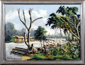 REMELARDRE,Paysage fluvial en Afrique,1957,Galerie Moderne BE 2010-06-22