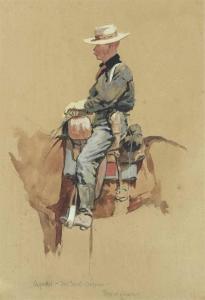 REMINGTON Frederic Sackrider 1861-1909,A Packer, Fort Grant, Arizona,Christie's GB 2015-05-21