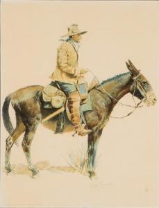 REMINGTON Frederic Sackrider 1861-1909,An Army Packer,Scottsdale Art Auction US 2011-04-02