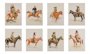 REMINGTON Frederic Sackrider,Set of eight: A Bunch of Buckskins,Scottsdale Art Auction 2024-04-12