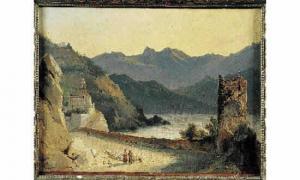 REMOND Jean Charles Joseph 1795-1875,Paysage de la côte amalfitaine,Beaussant-Lefèvre FR 1999-10-27