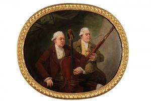 RENALDI FRANCESCO 1750-1790,A Cellist and a Basoonist before a green curtain,Duke & Son 2019-04-26