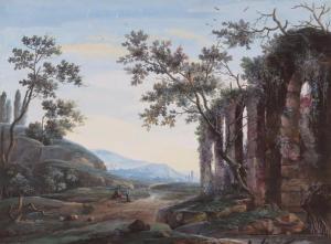 RENARD Jean Augustin 1744-1807,Figures by a ruined aquaduct,Woolley & Wallis GB 2015-12-10