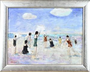 RENARD P 1900-1900,Beach scene with figures,Twents Veilinghuis NL 2023-01-12