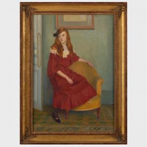 RENAUDOT Paul 1871-1920,Portrait of a Girl in Red,1907,Stair Galleries US 2022-12-07