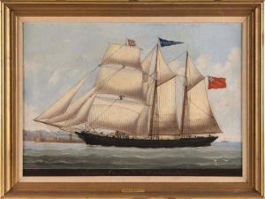 RENAULT Luigi P. 1853-1873,The ship Glasgow off Leghorn (Livorno, Italy),Eldred's US 2023-03-01