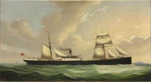 RENAULT Luigi P. 1853-1873,The ship "Pera" at Leghorn (Livorno),Gilding's GB 2021-08-01