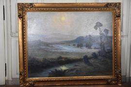 RENE Andreau 1870-1945,Paysage du Morvan au crépuscule,Daguerre FR 2021-07-25