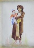 RENEFER Jean C. Raymond 1879-1957,Femme avec son enfant d,Saint Germain en Laye encheres-F. Laurent 2016-04-03