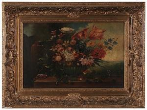 RENIER S 1900-1900,Still Life with Flowers on a Ledge,Brunk Auctions US 2014-05-17