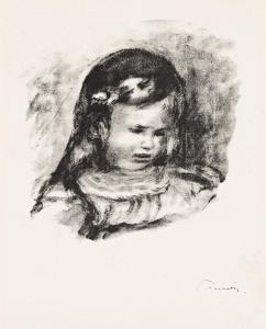 RENOIR Pierre Auguste 1841-1919,Claude Renoir, la tête baisée,1904,Swann Galleries US 2024-04-18