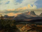 RENOUX Charles Caines,Pyrenäenlandschaft mit heimkehrendem Bauer,1831,Galerie Bassenge DE 2009-06-04