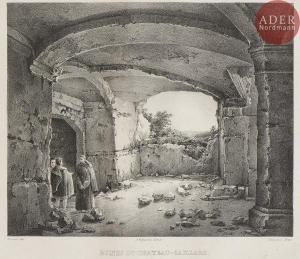 RENOUX Charles Caius,Ruines du château Gaillard. Chapelle de Saint Roch,1830,Ader 2018-11-08