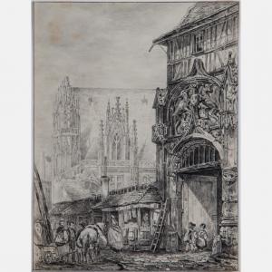 Rente Linsen Anthony Gabriel 1799-1840,The Palace of Justice at Rouen,Gray's Auctioneers 2018-11-14