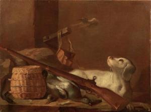 RESANI Arcangelo 1670-1740,Natura morta di cacciagione con fucile, cane ed uc,San Marco 2007-03-18