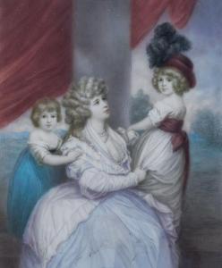 RESCH Ernst 1808-1864,Ritratto di nobildonna con figlie,Blindarte IT 2012-11-25