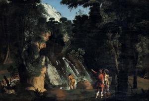 RESCHI Pandolfo 1643-1699,Paesaggio con cascata e soldati,Cambi IT 2022-12-14