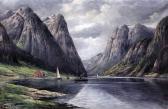 RESTORFF Theodor Ludwig Adam 1825-1896,View of a Norwegian Fjord,Canterbury Auction GB 2015-10-13